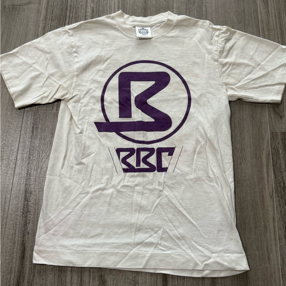 Y2K Retro Billionaire Boys Club Cream Tee with Purple Logo
